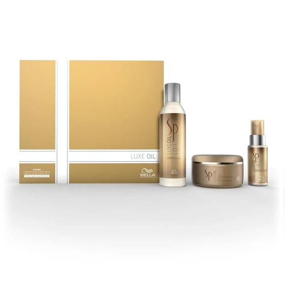 Wella Professionals SP System Professional Luxe Oil Keratin Shampoo 200ml, Máscara 150ml, Óleo Capilar 30 ml Menor preço em Wella Professionals SP System Professional Luxe Oil Keratin Shampoo 200ml, Máscara 150ml, Óleo Capilar 30 ml