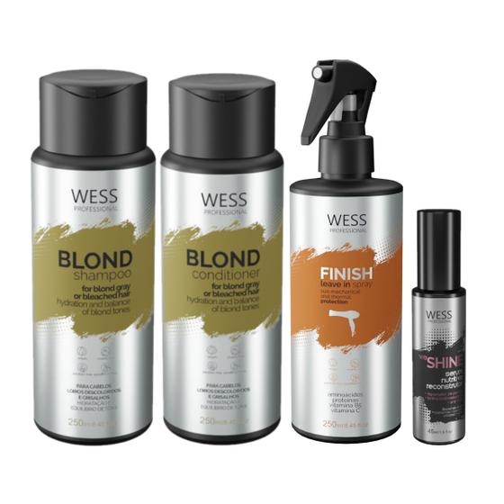 Imagem de Wess Blond SH 250ml+Cond 250ml+Finish 250ml+WeShine 45ml