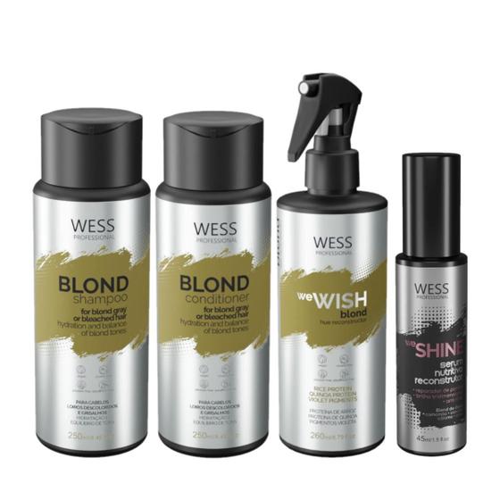 Imagem de Wess Blond Sh 250Ml+Cond 250Ml+Wewish M. 260Ml+We Shine 45Ml