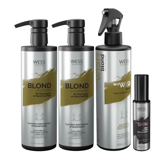 Imagem de Wess Blond Sh 500Ml+Cond 500Ml+Wewish M.500Ml+Weshine 45Ml