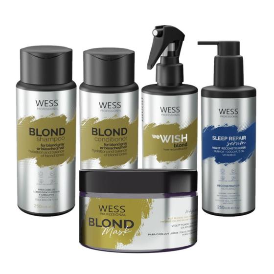 Imagem de Wess Blond Sh+Cd 250Ml+Wewish M.260Ml+Mask 200Ml+Sleep 250Ml