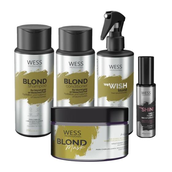 Imagem de Wess Blond Sh+Cd 250Ml+Wewish M.260Ml+Mask 200Ml+Weshine45Ml