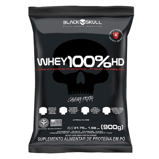 Imagem de Whey 100% HD 21g de Proteínas Refil 900g - Black Skull