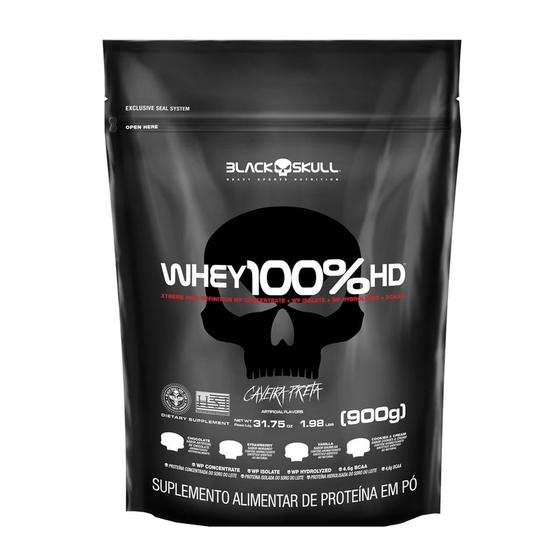 Imagem de Whey 100%  hd black skull - chocolate - 900g refil