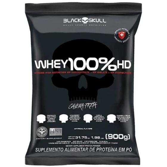 Whey 100% HD - Whey Protein Cookies 900G (Refil) - Black Skull Menor preço em Whey 100% HD - Whey Protein Cookies 900G (Refil) - Black Skull