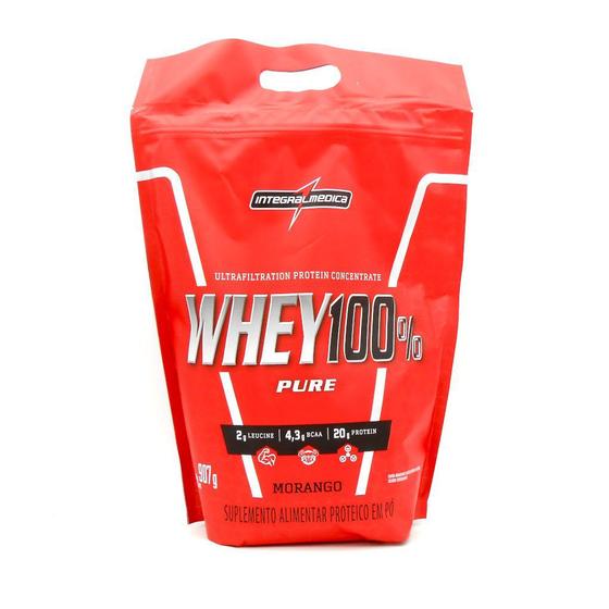 Imagem de Whey 100% pure integralmedica - morango - refil 907g