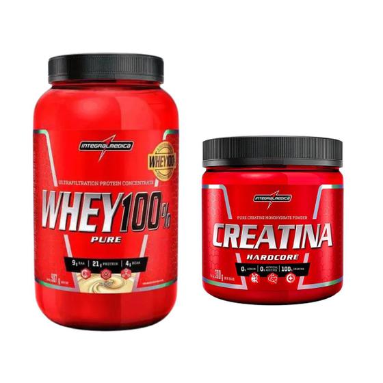 Imagem de Whey 100% pure pote 900g + creatina 300g integralmedica