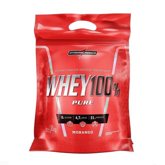 Imagem de Whey 100% Pure Pouch Morango 1,8Kg - Integralmédica