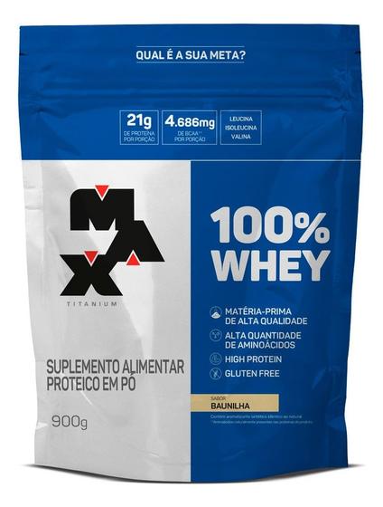 Imagem de Whey 100% Sabor Baunilha Refil 900g - Max Titanium