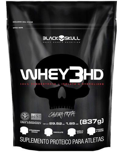 Imagem de Whey 3hd Caveira Preta Black Skull 837g Refil