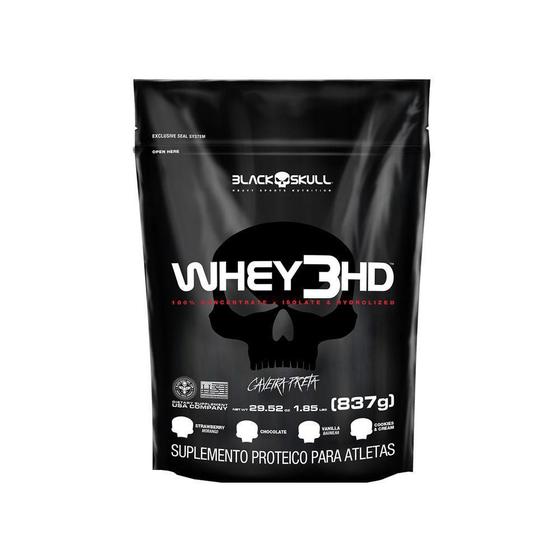 Imagem de Whey 3Hd Refil 837G - Black Skull Morango