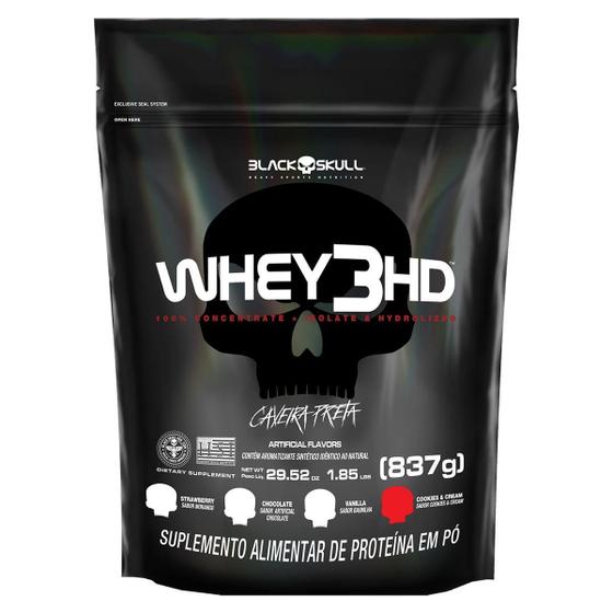 Imagem de Whey 3Hd Refil Cookies E Cream 837G Black Skull