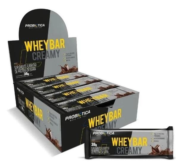 Whey Bar Creamy Display Com 12 Barra De Proteína Chocolate - Probiotica Imagem de Whey Bar Creamy Display Com 12 Barra De Proteína Chocolate
