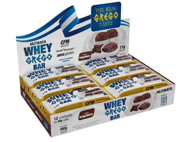 Whey Bar Grego - Brigadeiro (12 unidades) - Nutrata Menor preço em Whey Bar Grego - Brigadeiro (12 unidades) - Nutrata