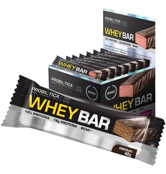 Imagem de Whey Bar Probiótica Caixa Com 24 Unidades - Chocolate