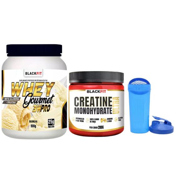 Imagem de Whey Baunilha + Creatina + Coqueteleira 900 g BLACK FIT