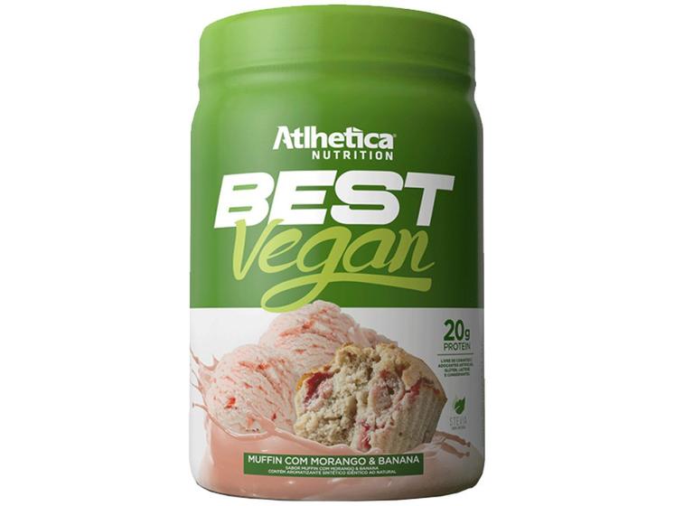 Imagem de Whey Best Vegan - 500g - Atlhetica Nutrition - Muffin com morango e banana