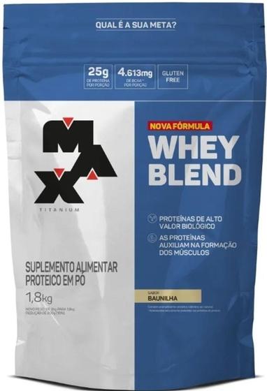 Whey Blend 1,8Kg - REFIL - Max Titanium CHOCOLATE Menor preço em Whey Blend 1,8Kg - REFIL - Max Titanium CHOCOLATE