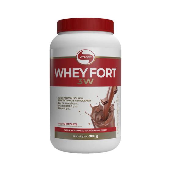 Imagem de Whey Fort 3W (900g) Chocolate Vitafor