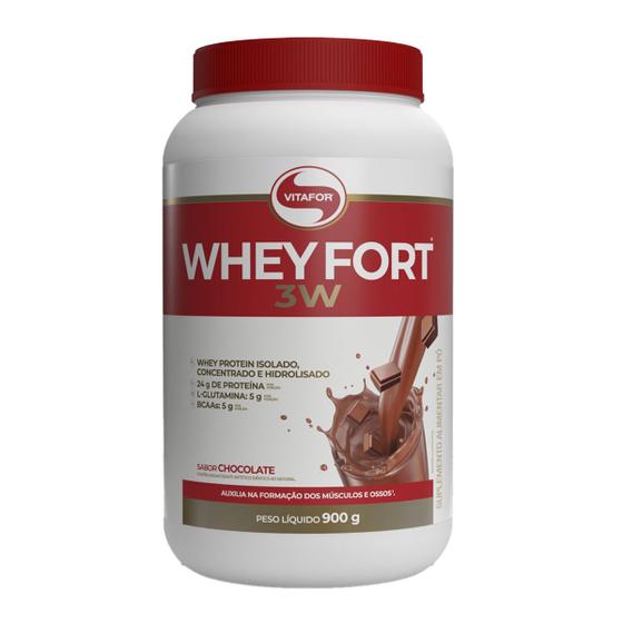 Imagem de Whey Fort 3W - Chocolate (900g) - Vitafor 