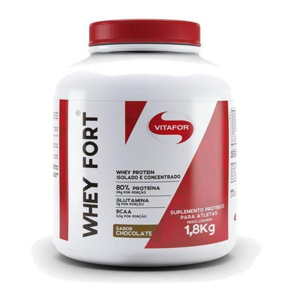 Whey Fort Vitafor Isolado E Concentrado 1800g Chocolate Menor preço em Whey Fort Vitafor Isolado E Concentrado 1800g Chocolate