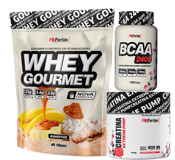 Imagem de Whey Gourmet FNForbis + Creatina Extreme Pump 150g + BCAA 100 caps