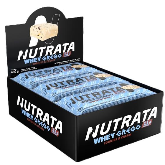 Imagem de Whey Grego Bar Cookies & Cream - Nutrata 12 un.