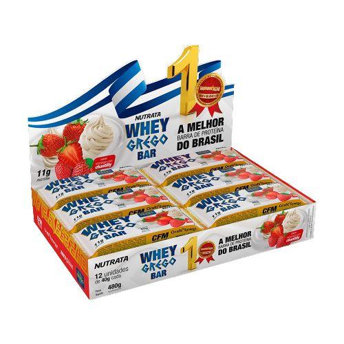 Imagem de Whey grego bar sabor morango com chantilly - display com 12