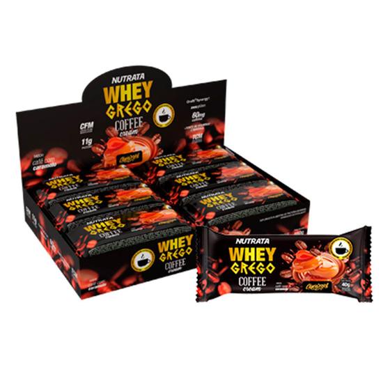 Whey Grego Coffee Bar 12 Unidades Coffee Cream Caramel - Nutrata Menor preço em Whey Grego Coffee Bar 12 Unidades Coffee Cream Caramel - Nutrata