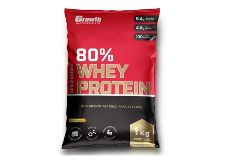 Whey growth 1kg concentrado 80% suplemento whey proteína Menor preço em Whey growth 1kg concentrado 80% suplemento whey proteína