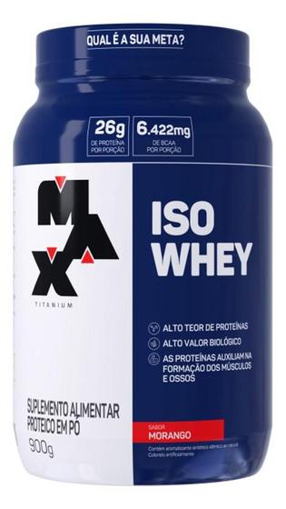 Imagem de Whey Isolado Iso Whey Sabor Morango 900g - Max Titanium