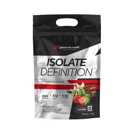 Whey Isolate Definition 1,8kg Morango - Body Action Menor preço em Whey Isolate Definition 1,8kg Morango - Body Action