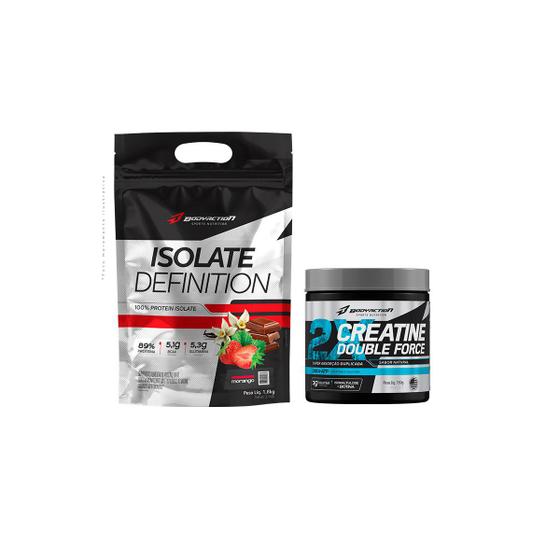 Whey Isolate Definition 1,8kg Morango + Creatina Double Force 150g