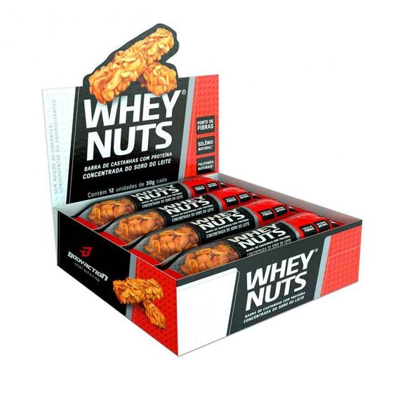 Whey Nuts Caixa com 12 Unidades (360g) - Padrão: Único - Body Action Imagem de Whey Nuts Caixa com 12 Unidades (360g) - Padrão: Único