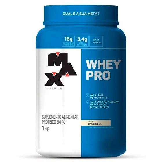 Imagem de Whey PRO Max Titanium Whey Protein e BCAA Sabor Baunilha 1Kg