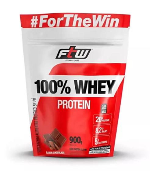 WHEY PROTEIN 100% 900G REFIL FTW - Sabores Menor preço em WHEY PROTEIN 100% 900G REFIL FTW - Sabores