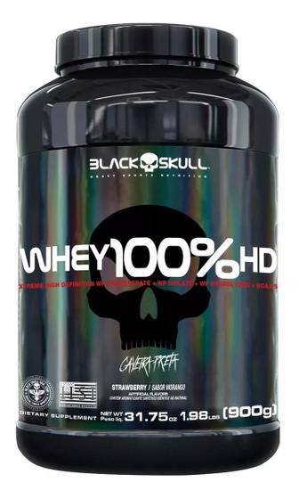 Imagem de Whey Protein 100% HD 3W(WPC, WPI e WPH) pote de 900g - Black Skull