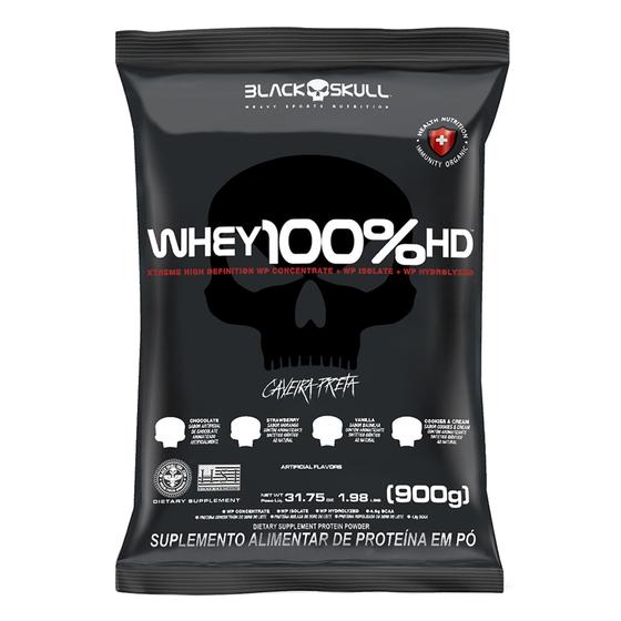 Imagem de Whey Protein 100%HD Refil 900g WPC WPI WPH Black Skull