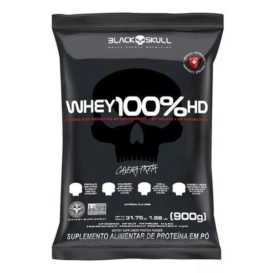 Imagem de Whey Protein 100% HD Sabor Baunilha Black Skull Refil 900g