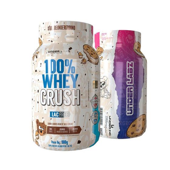 Imagem de Whey Protein 100% Whey Crush Zero Lactose Sabor Cookies Bear N' Milk Cream 900g Under Labz