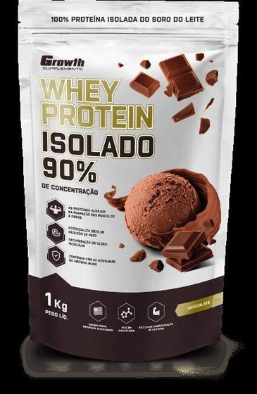 Imagem de Whey Protein 1kg Isolado 90%  Growth Supplements  - Sabores