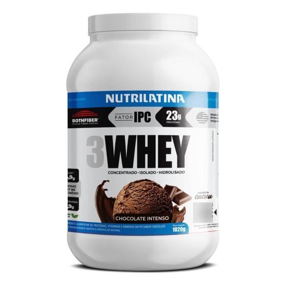 Imagem de Whey Protein 3W Sabor Chocolate Intenso 1020G Nutrilatina