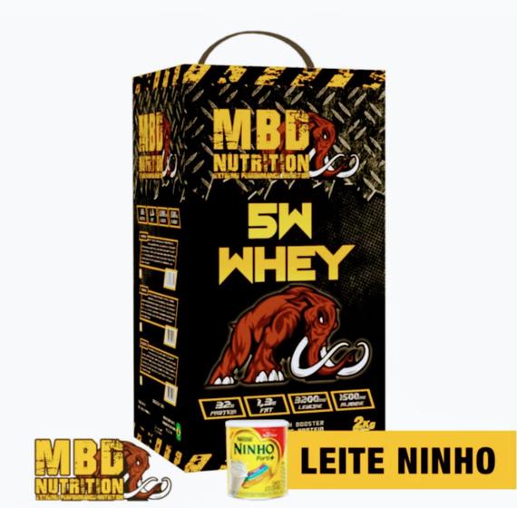 Whey Protein 5w Mbd Nutrition 2kg Proteína Concentrada Isolada Massa