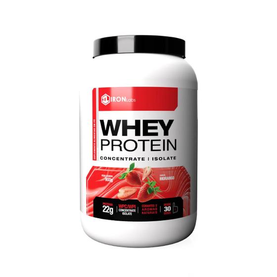 Imagem de Whey protein 800g morango - iron labs