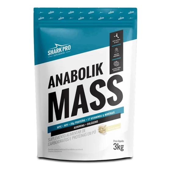 Imagem de Whey Protein Anabolik Mass Pouch Sabor Chocolate Branco 3kg Refil Shark Pro