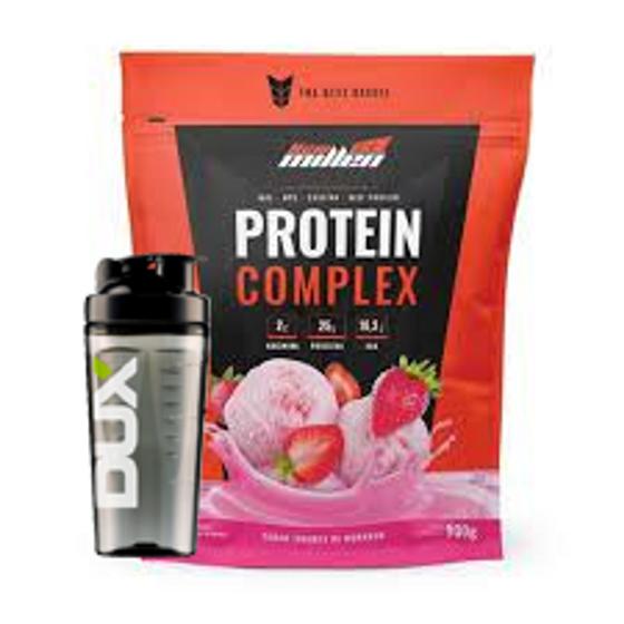 Whey Protein Complex 900g New Millen + Coqueteleira Dux Menor preço em Whey Protein Complex 900g New Millen + Coqueteleira Dux