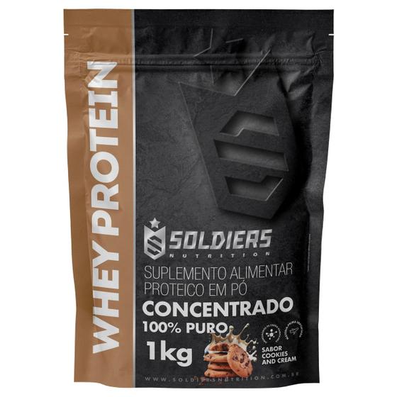 Imagem de Whey Protein Concentrado 1kg - Sabor Cookies - 100% Importado - Soldiers Nutrition