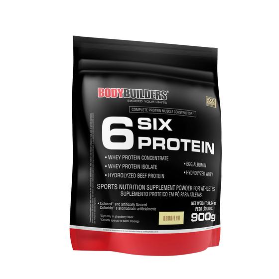 Imagem de Whey Protein Concentrado 6 Six Protein 900g - Suplemento em pó para Ganho de Massa Muscular  e Resistência- 