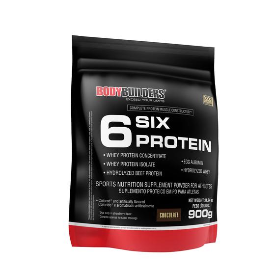 Imagem de Whey Protein Concentrado 6 Six Protein 900g - Suplemento em pó para Ganho de Massa Muscular  e Resistência- 