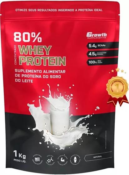 Imagem de Whey protein concentrado 80% (1kg) - growth supplements